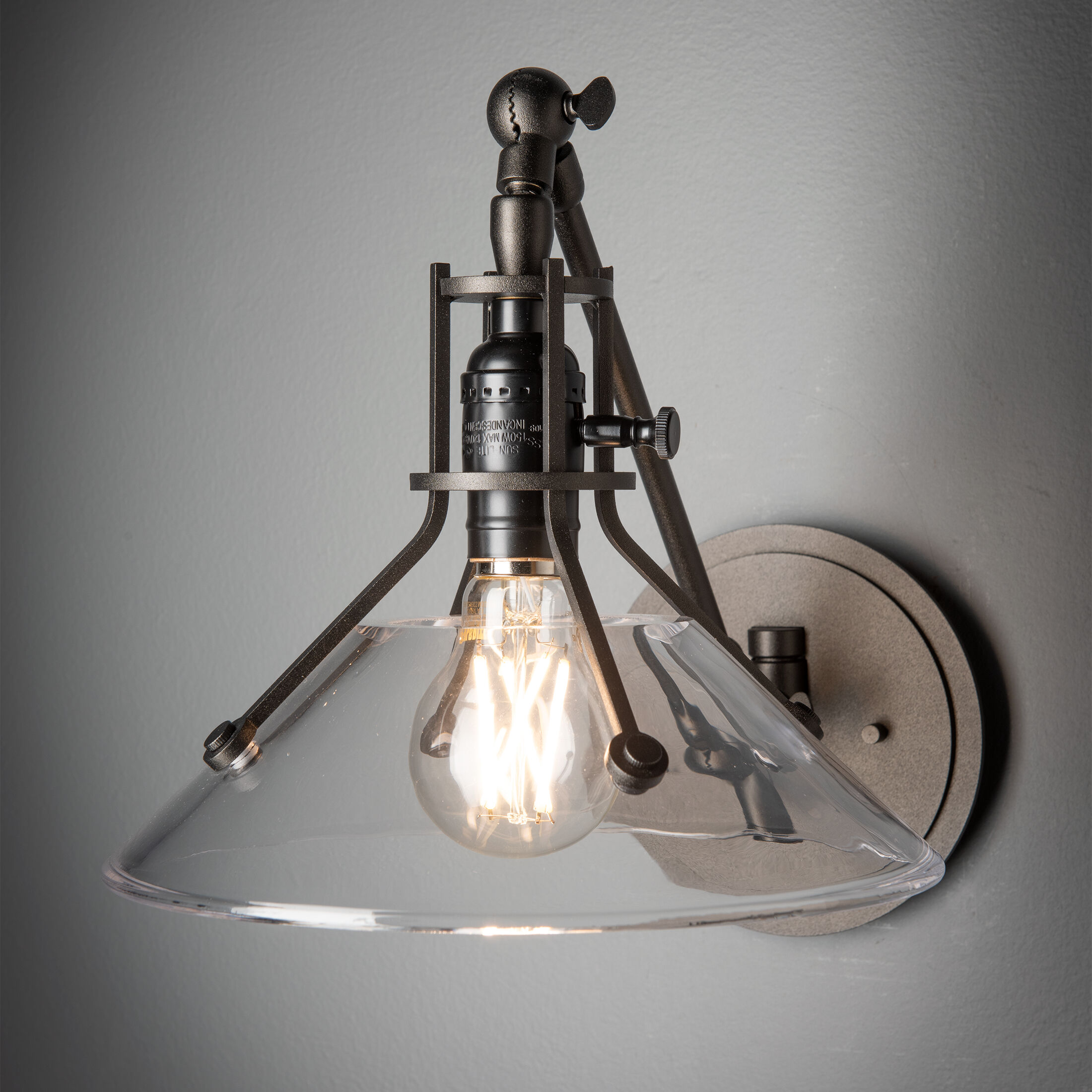 Henry 21 inch 60.00 watt Oil Rubbed Bronze Swing Arm Wall Sconce Wall Light in Clear