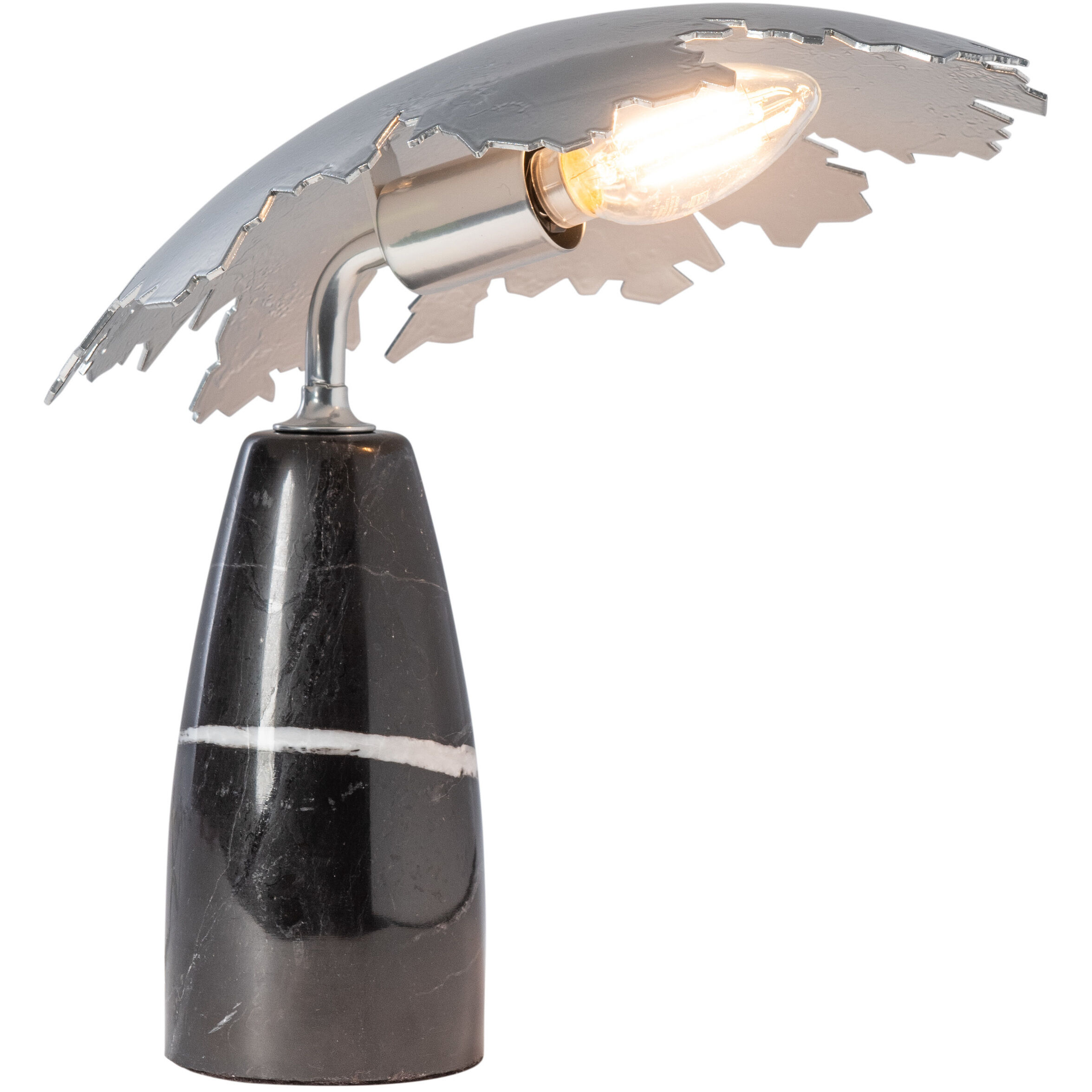 Pangea 10 inch 60.00 watt Ink Mini Table Lamp Portable Light in Black Marble