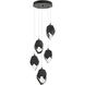 Chrysalis 5 Light 16.1 inch Ink Pendant Ceiling Light in Black Crystal, Long