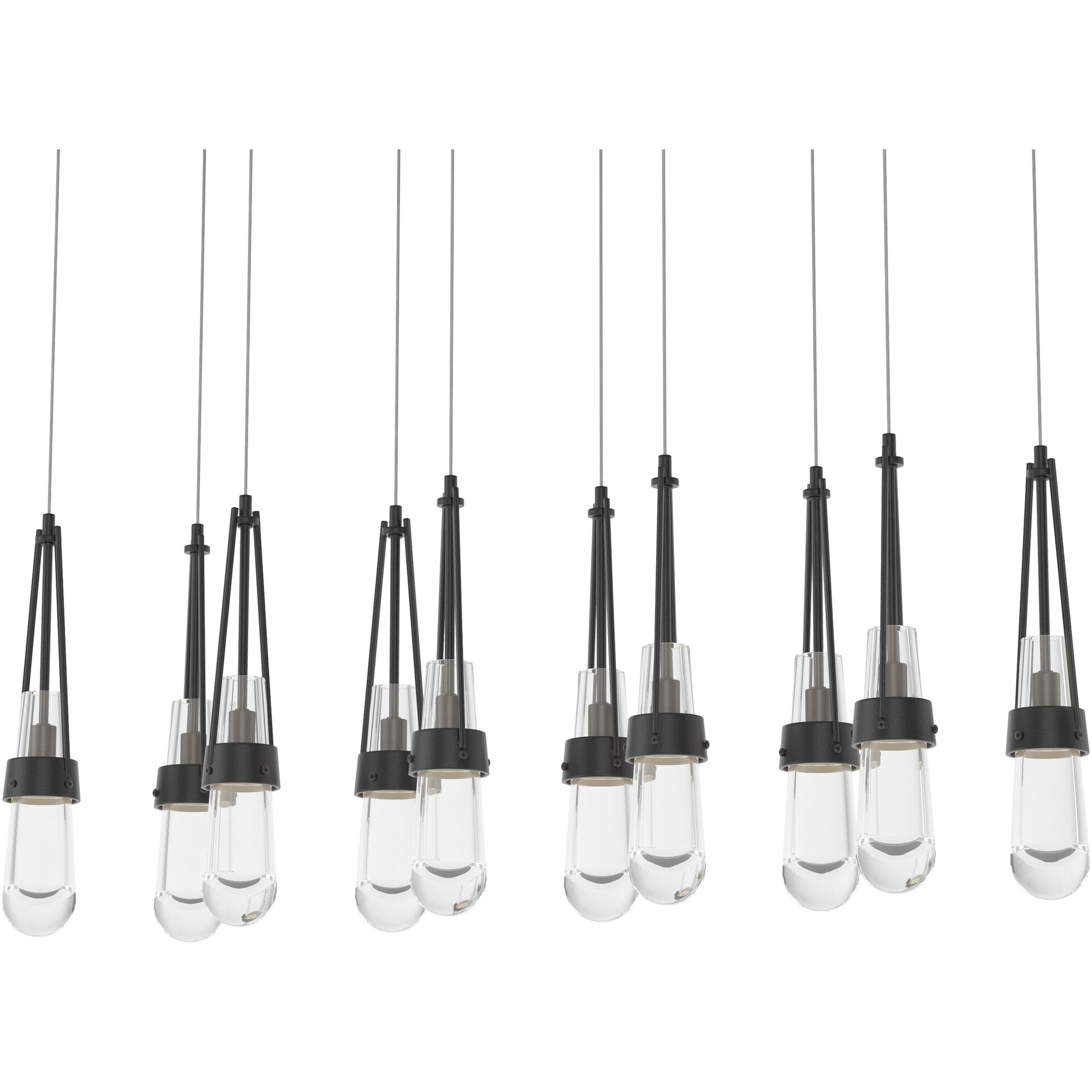 Link 10 Light 44.5 inch Black Pendant Ceiling Light, Rectangular