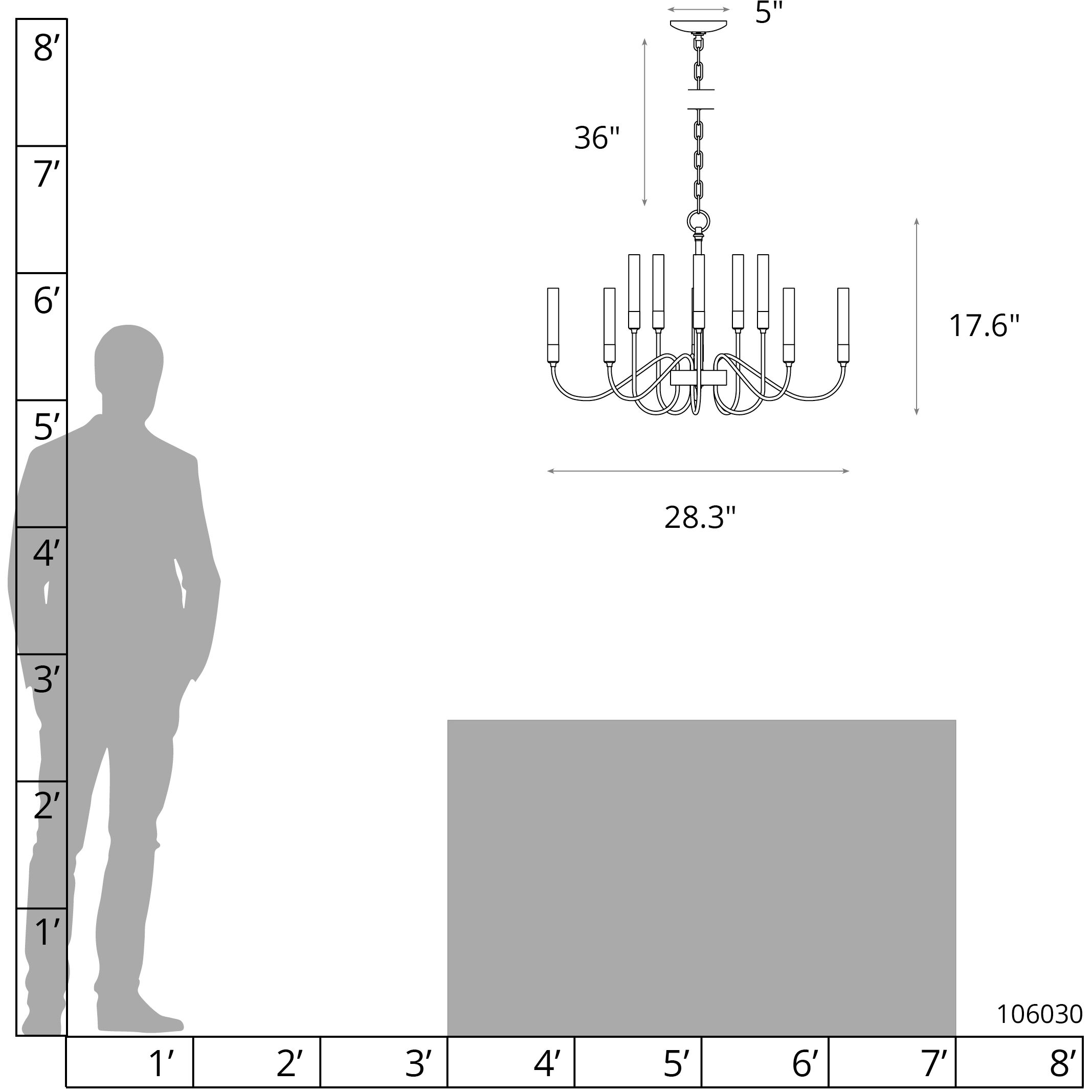 Lisse 10 Light 28.3 inch Natural Iron Chandelier Ceiling Light