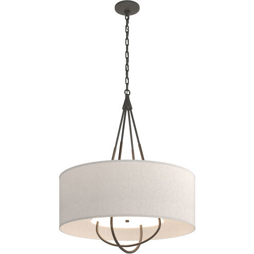 Loop 4 Light 28 inch Natural Iron and Bronze Pendant Ceiling Light in Natural Iron/Bronze, Flax