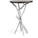 Brindille 18 inch Natural Iron Accent Table in Maple Espresso, Wood Top