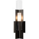 Summit Sconce Wall Light in Black, Clear