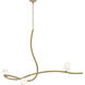 Glacier 3 Light 44.2 inch Modern Brass Pendant Ceiling Light in White Crystal