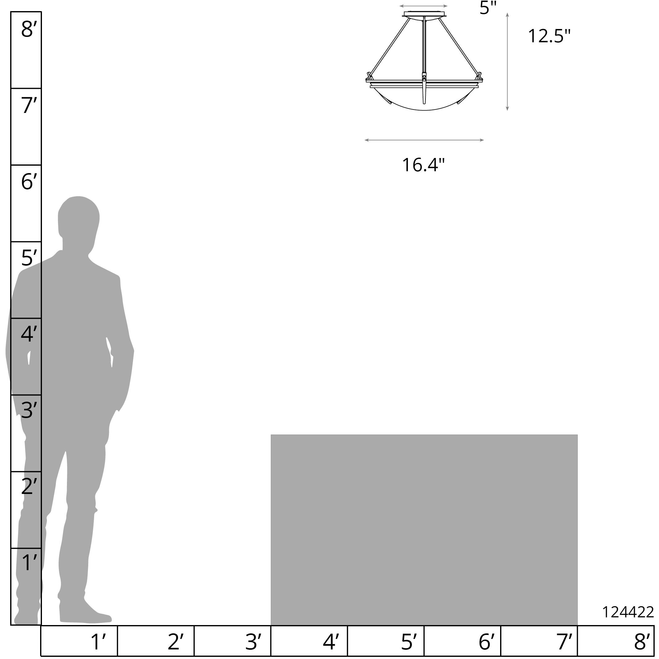 Presidio Tryne 3 Light 18 inch Modern Brass Semi-Flush Ceiling Light in Sand