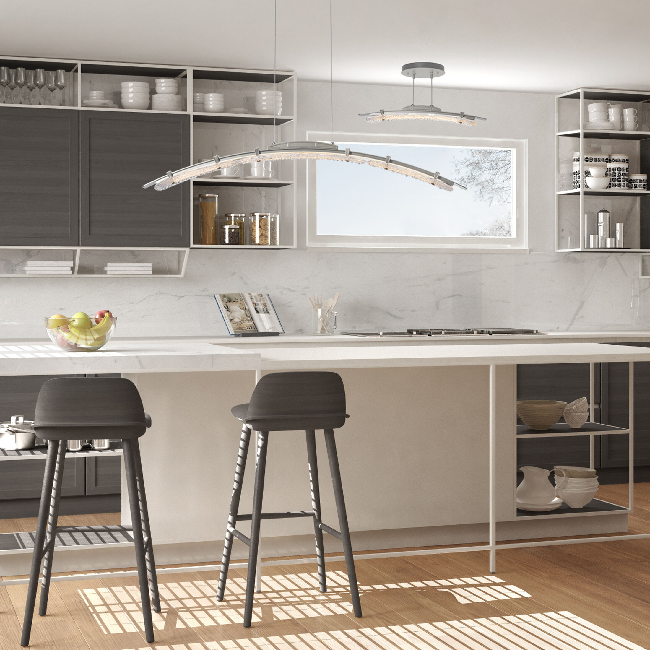 Glissade LED 4.1 inch Vintage Platinum Pendant Ceiling Light, Large