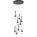 Link 9 Light 20.5 inch Black Pendant Ceiling Light, Round