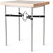 Equus 26.1 X 22 inch Sterling Side Table in Black Leather with Maple Natural, Natural Maple