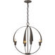 Cirque 4 Light 19 inch Bronze Chandelier Ceiling Light, Small