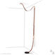 Art & Alchemy SNAPS LED 36 inch Black Floor-to-Ceiling Plug-in Lamp Ceiling Light in White Leather with Alabaster