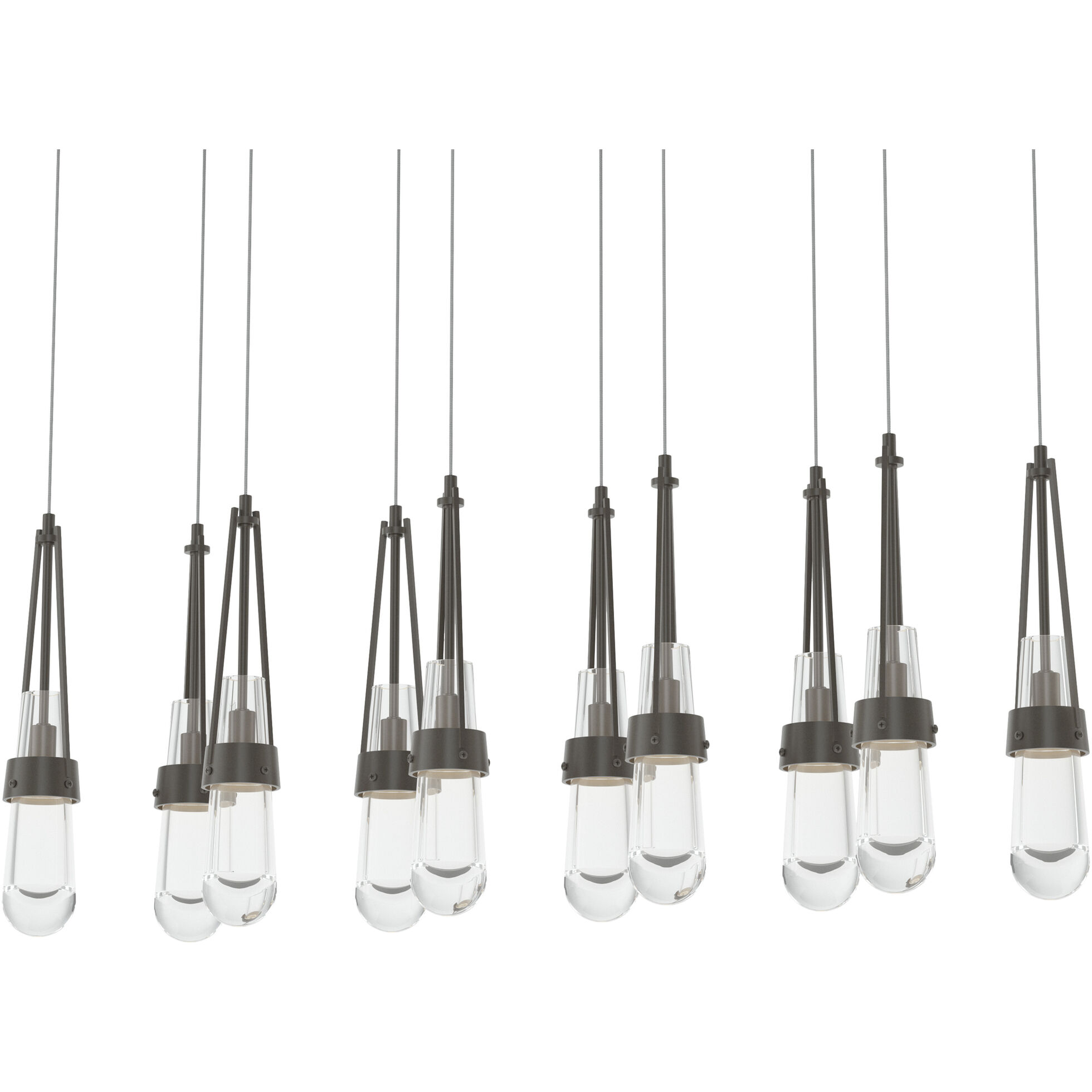Link 10 Light 44.5 inch Dark Smoke Pendant Ceiling Light, Rectangular