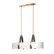 Saratoga 4 Light 46 inch Antique Brass Pendant Ceiling Light in Leather Black, Natural Anna, Oval
