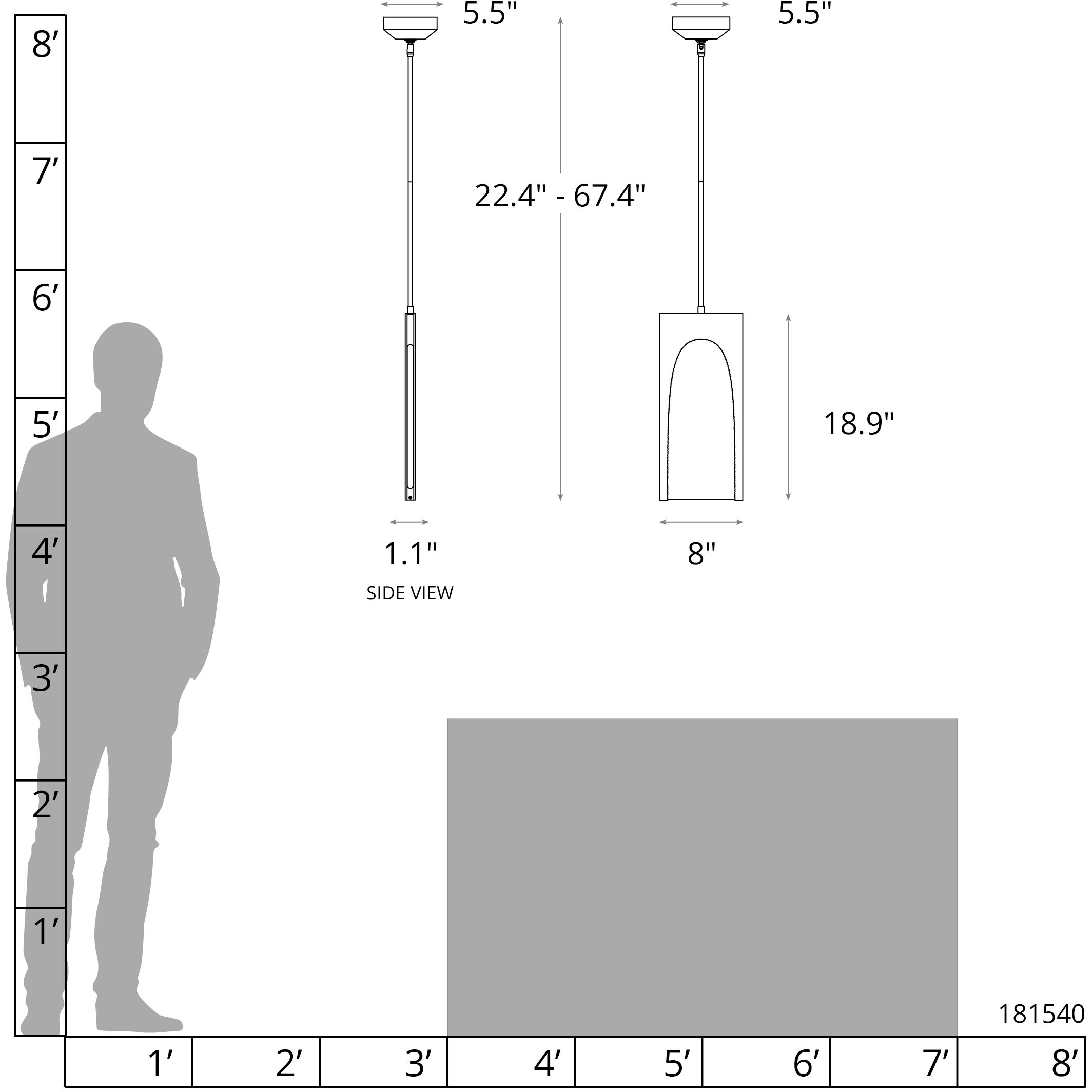 Cypress LED 8 inch Ink Pendant Ceiling Light