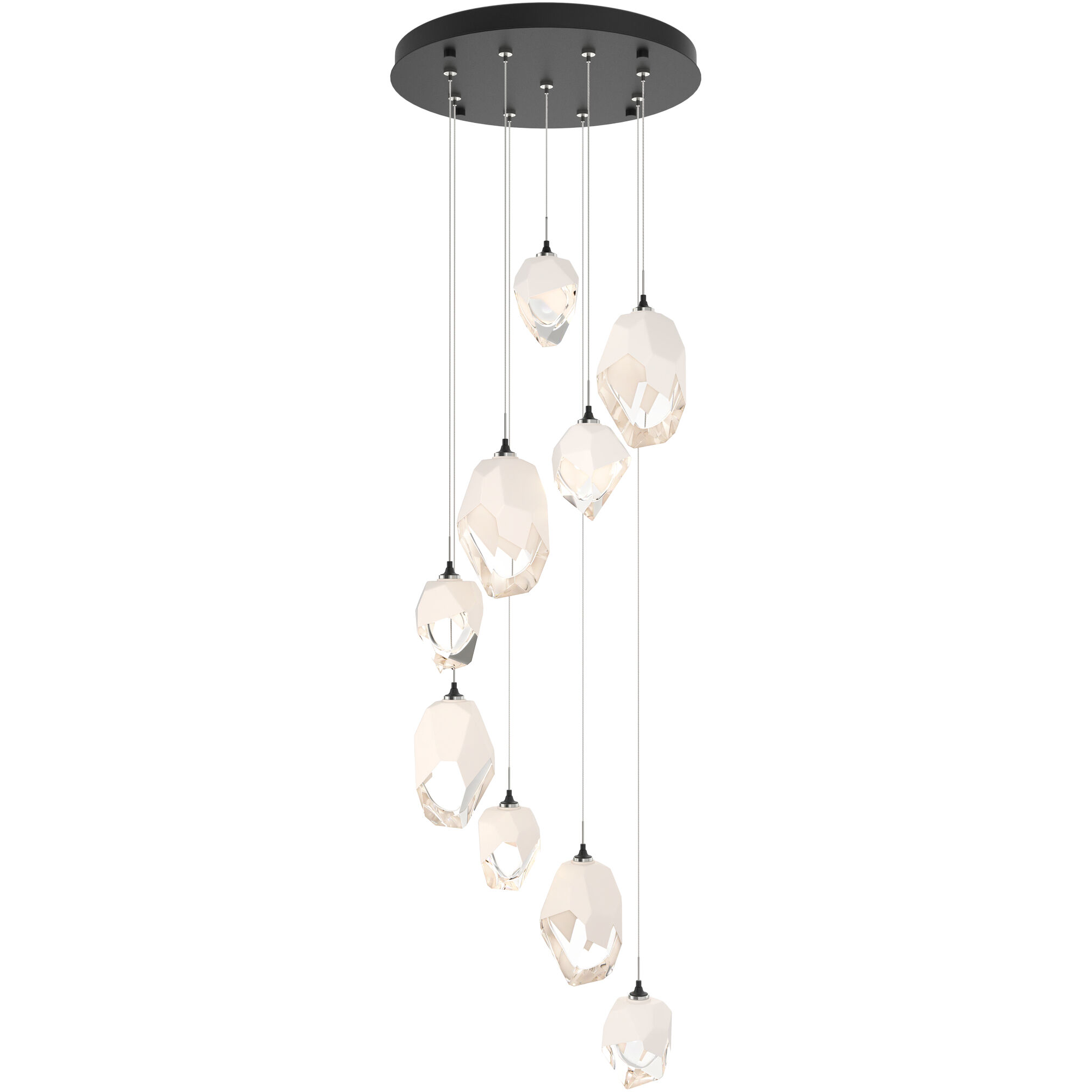 Chrysalis 9 Light 20.5 inch Black Pendant Ceiling Light in White Crystal