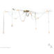 Art & Alchemy SNAPS LED 86.5 inch White Pendant Ceiling Light in Chestnut Leather with Alabaster, Large