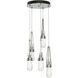 Link 5 Light 13 inch Sterling Pendant Ceiling Light in Clear Bubble, Long