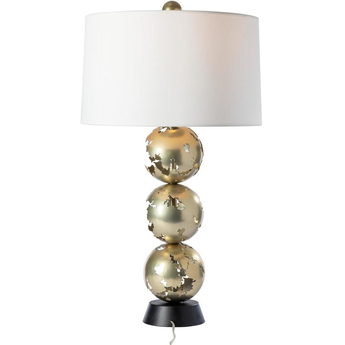 Pangea 32.6 inch 60 watt Modern Brass and Black Table Lamp Portable Light in Modern Brass/Black