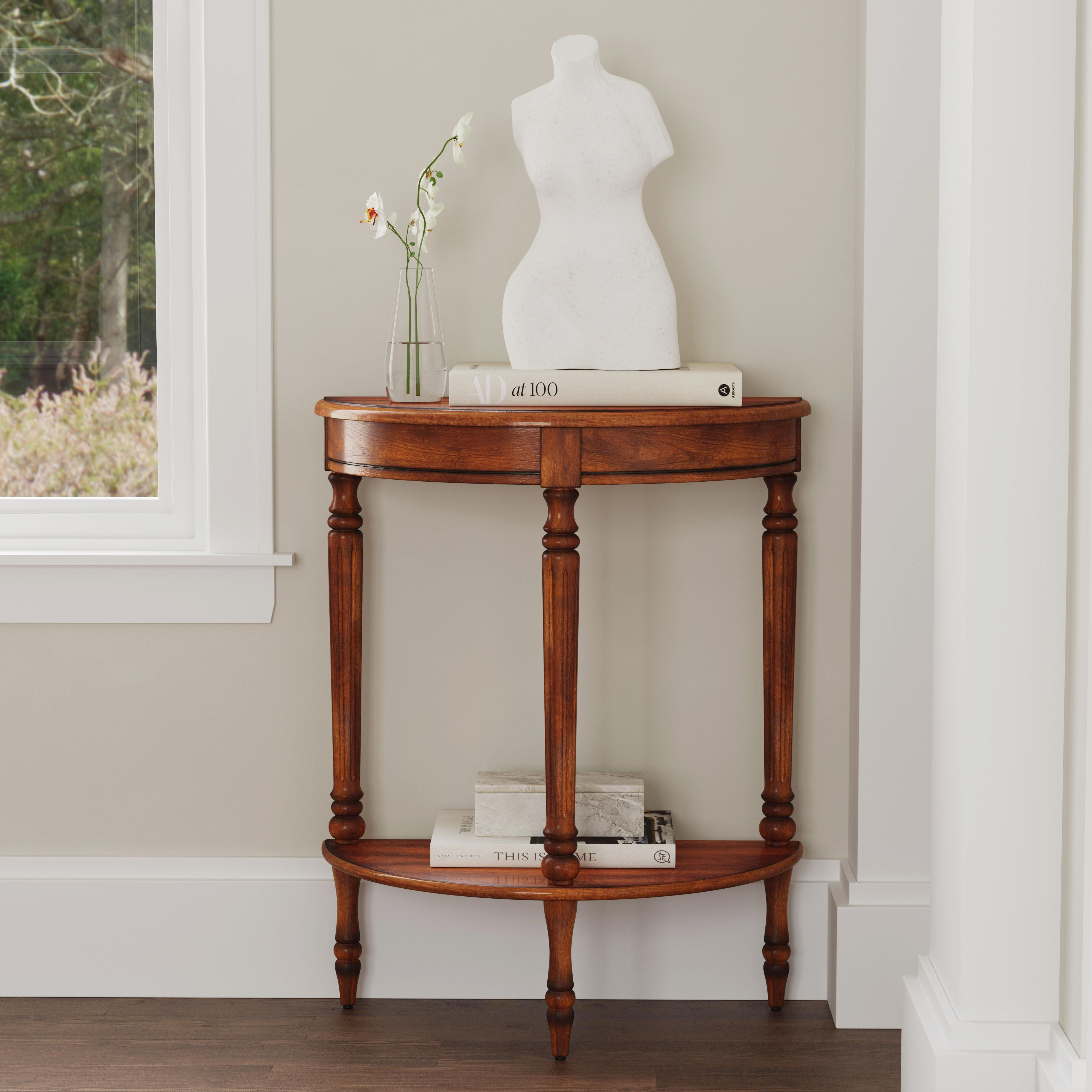 Bellini  Demilune Console Table in Medium Brown