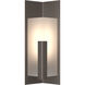 Summit 1 Light 18.7 inch Coastal Dark Smoke Outdoor Sconce in Frosted, Small