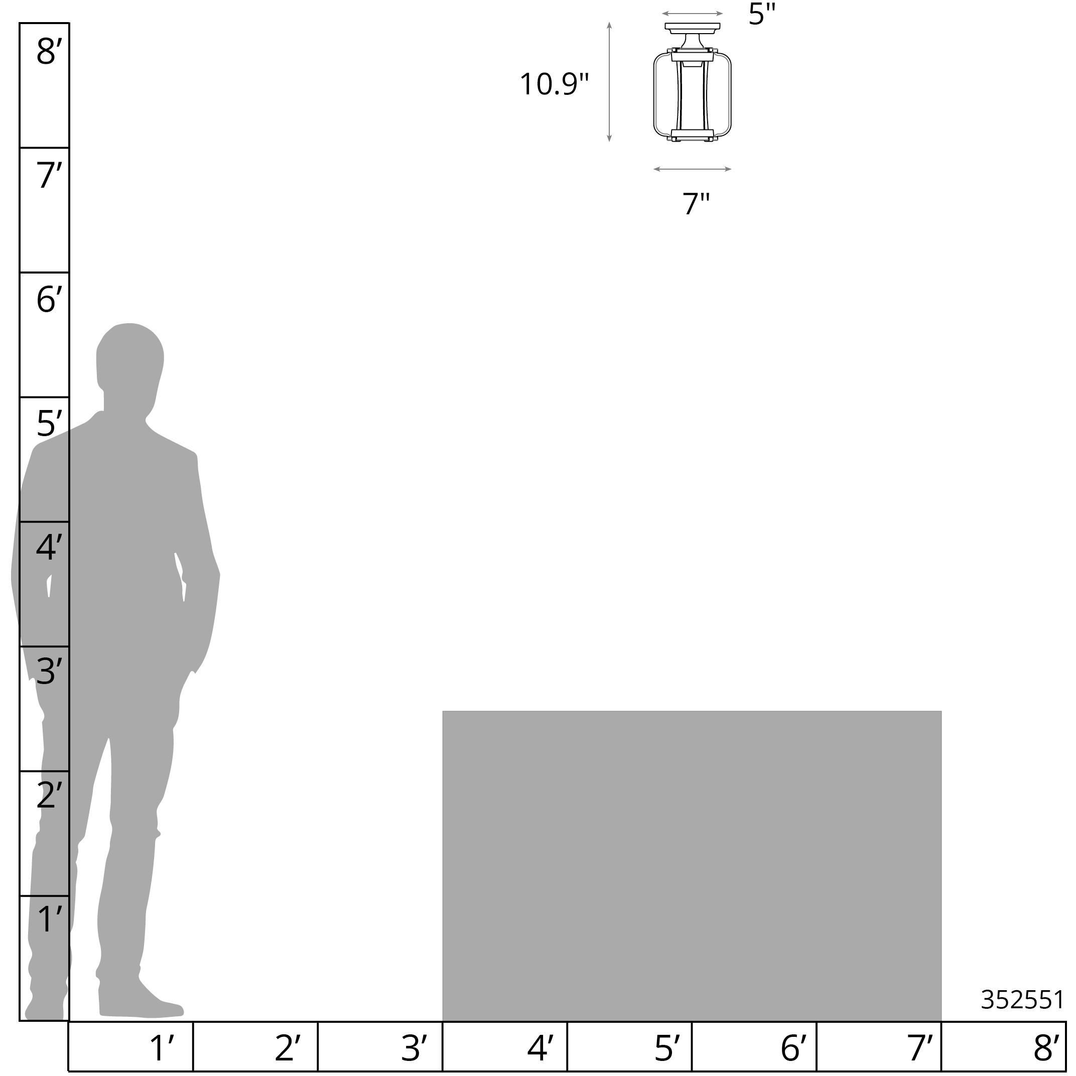 Fairwinds 1 Light 7 inch Coastal Black Outdoor Semi-Flush