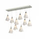 Mobius 10 Light 45.6 inch Sterling Pendant Ceiling Light, Rectangular