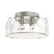 Bow 4 Light 19.6 inch Sterling Semi-Flush Ceiling Light in Water, Large