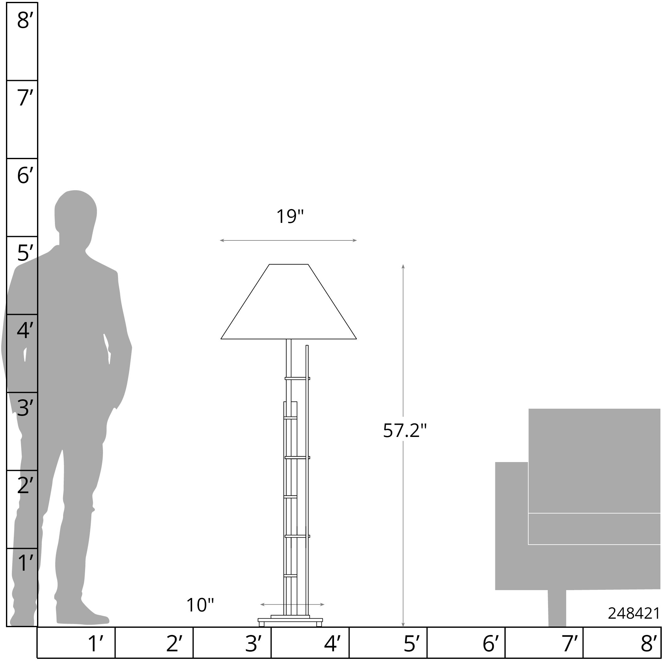 Metra Double 57.2 inch 150 watt Vintage Platinum Floor Lamp Portable Light in Natural Anna