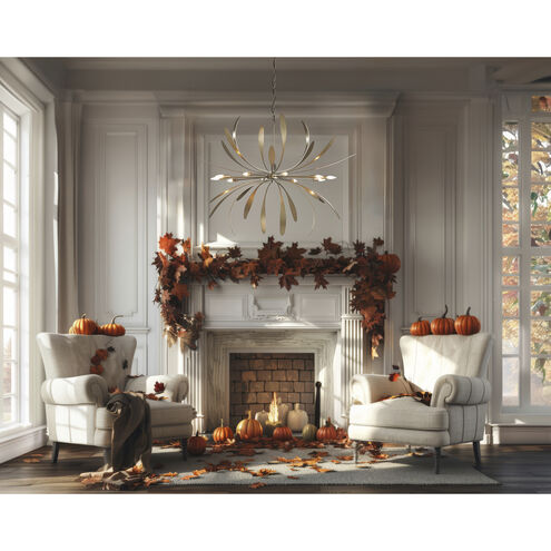 Dahlia 10 Light 48.9 inch Soft Gold Chandelier Ceiling Light, Large