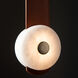 Art & Alchemy SNAPS LED 4 inch Modern Brass Pendant Ceiling Light in Chestnut Leather with Alabaster, Small