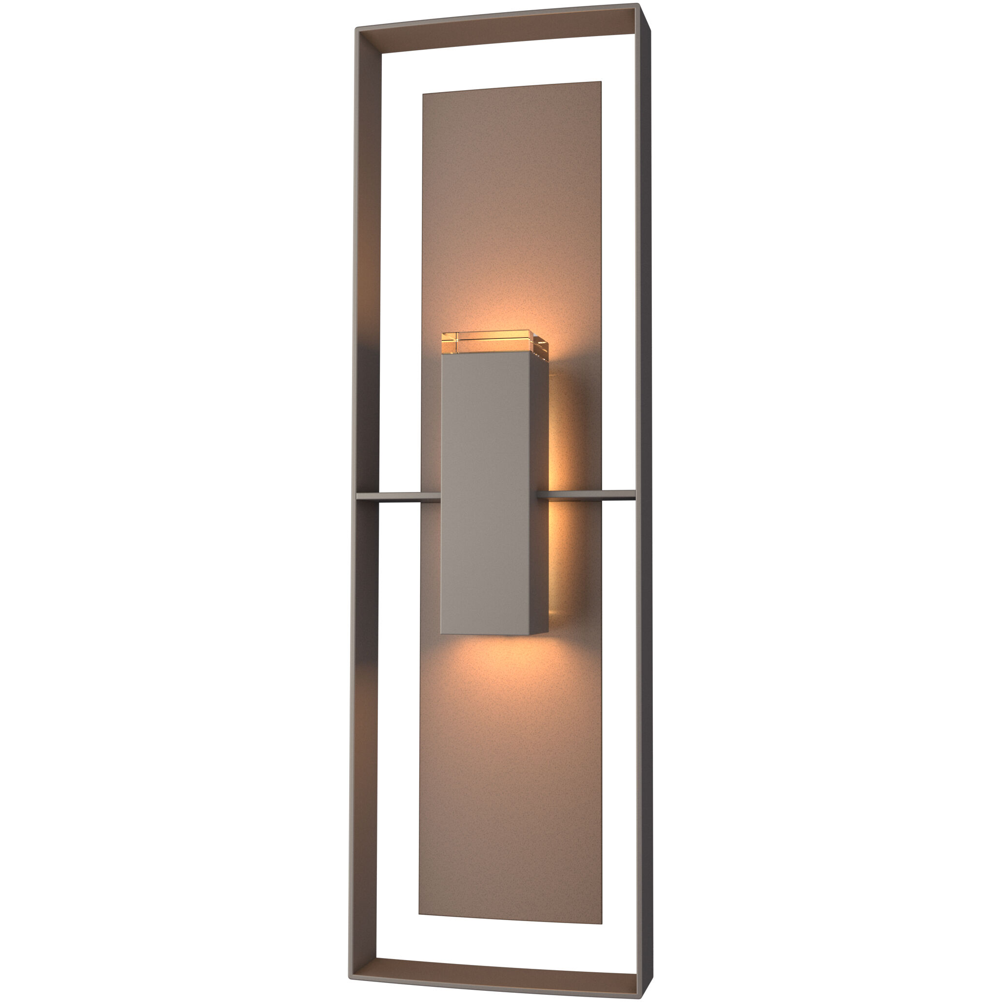 Shadow Box 2 Light 34 inch Coastal Dark Smoke and Coastal Bronze Outdoor Sconce, Tall - Open Box
