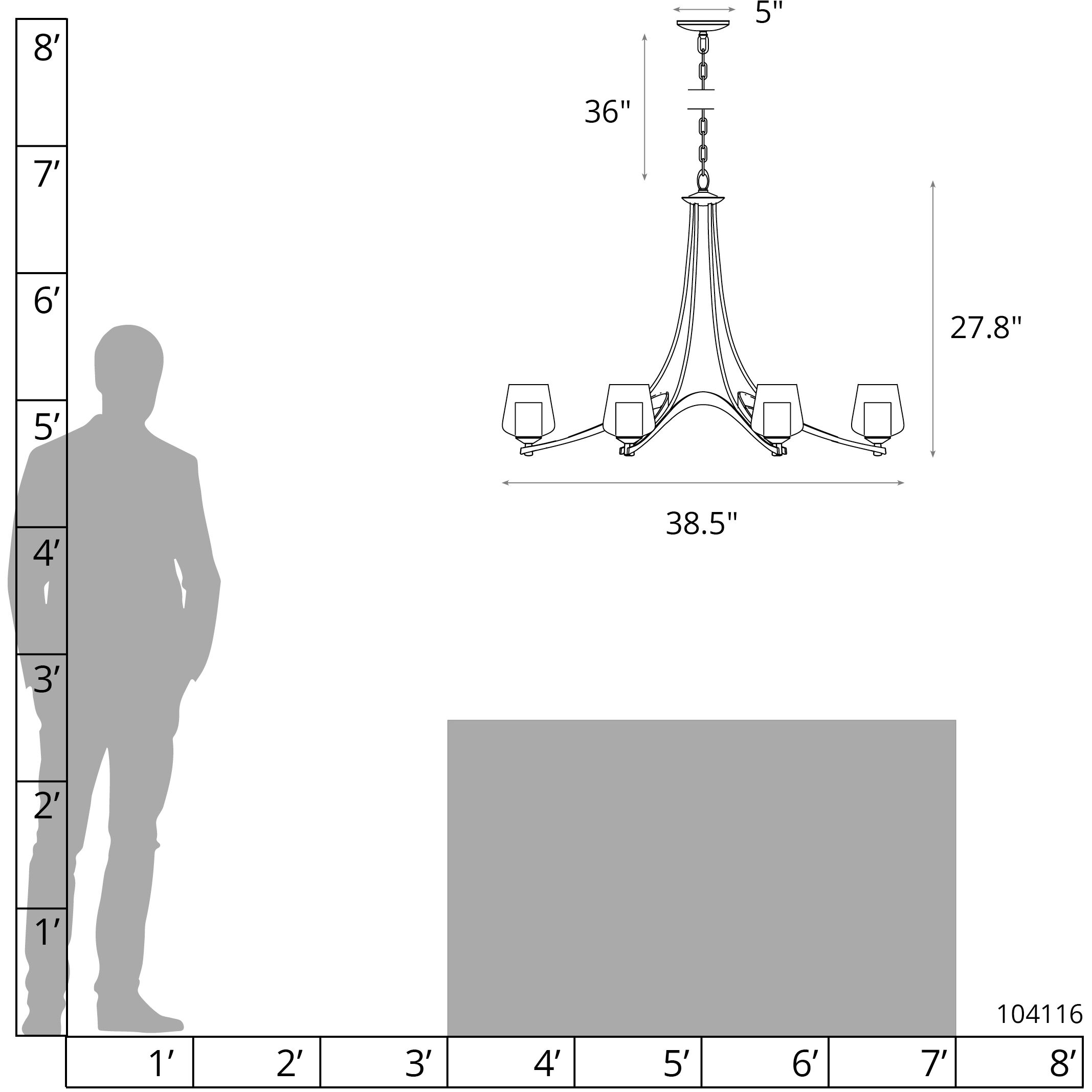 Ribbon 6 Light 38.5 inch Bronze Chandelier Ceiling Light, Oval