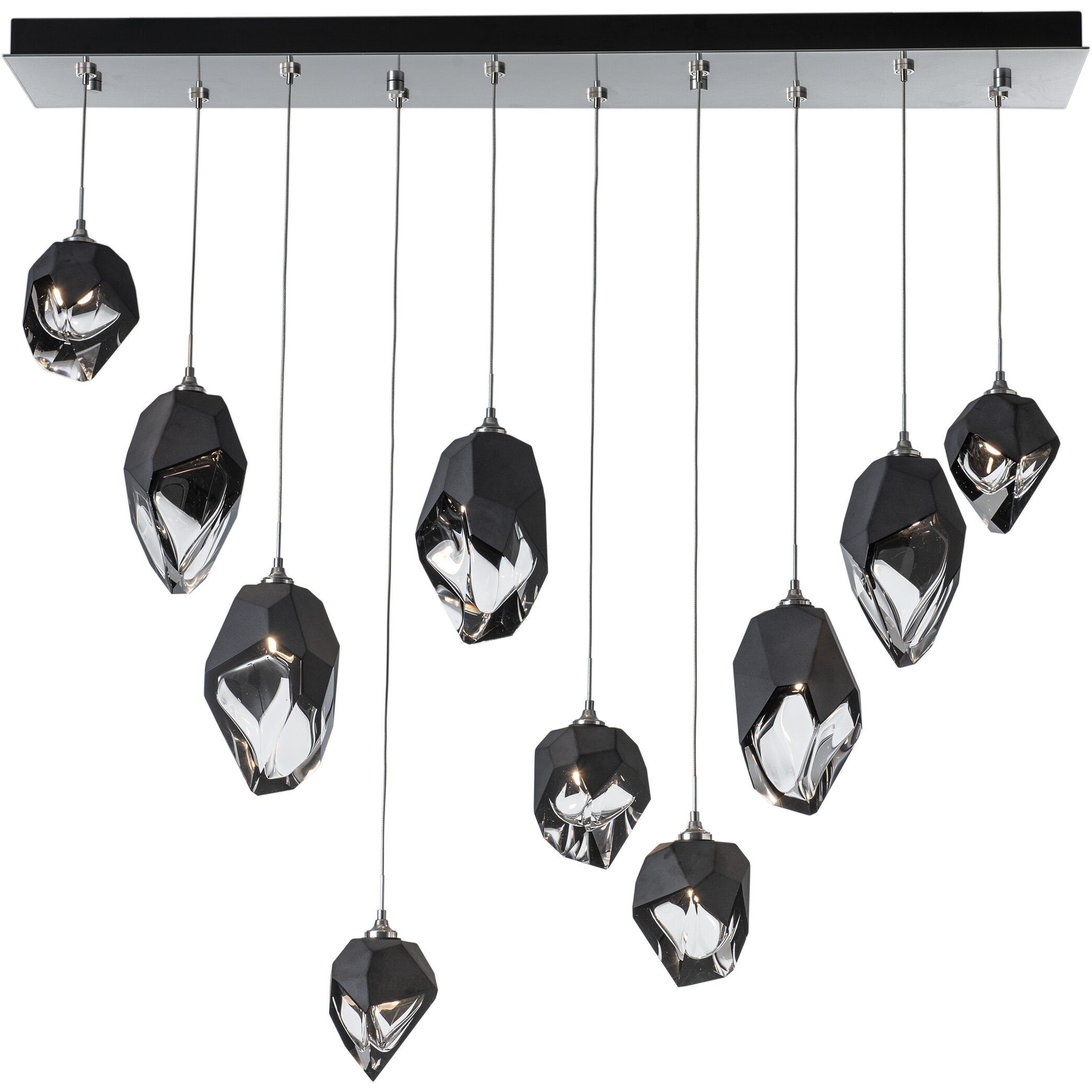 Chrysalis 10 Light 10.1 inch Sterling Pendant Ceiling Light in Black Crystal