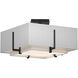Exos 2 Light 16.6 inch Black Semi-Flush Ceiling Light in Natural Anna, Small