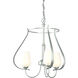 Flora 3 Light 19.4 inch Vintage Platinum Chandelier Ceiling Light in Opal