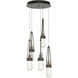 Link 5 Light 13 inch Dark Smoke Mini Pendant Ceiling Light in Clear Bubble