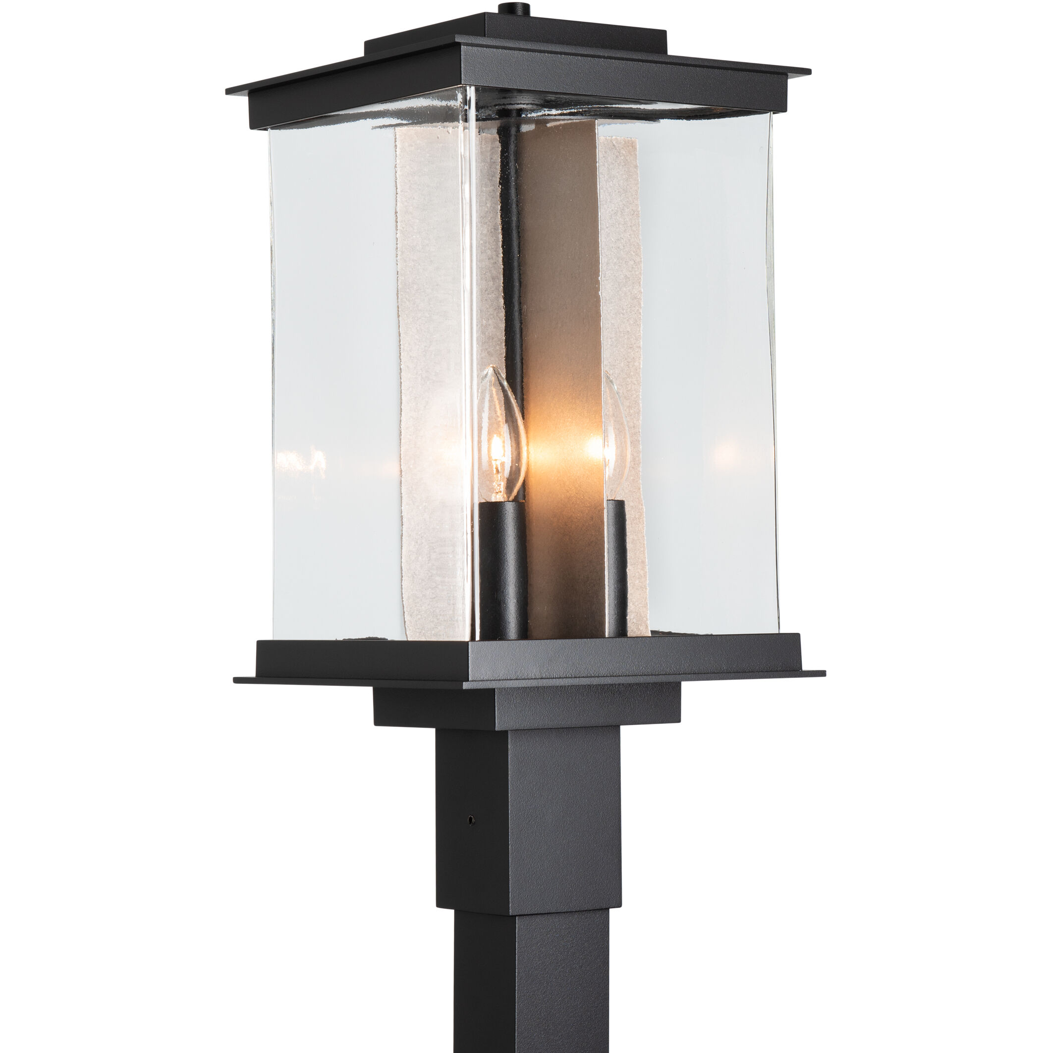 Kingston 4 Light 20.1 inch Coastal Black and Translucent Soft Gold Outdoor Post Light in Coastal Black/Translucent Soft Gold