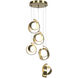 Riza 5 Light 19.1 inch Modern Brass Pendant Ceiling Light