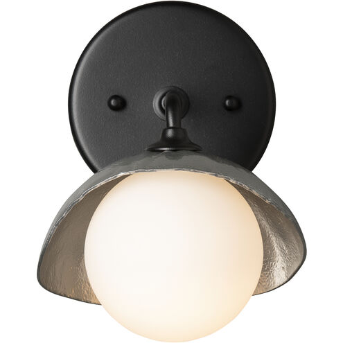 Brooklyn 1 Light 7 inch Black and Sterling Bath Sconce Wall Light in Black/Sterling
