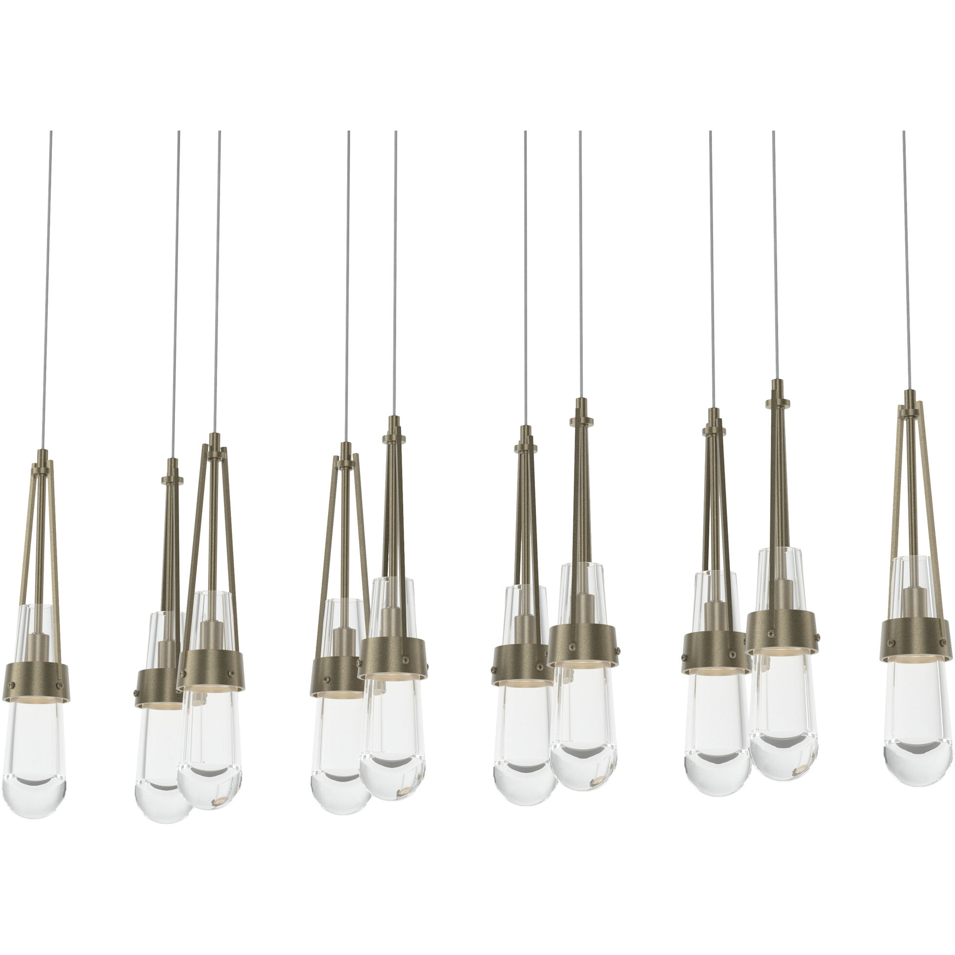 Link 10 Light 44.5 inch Soft Gold Pendant Ceiling Light, Rectangular