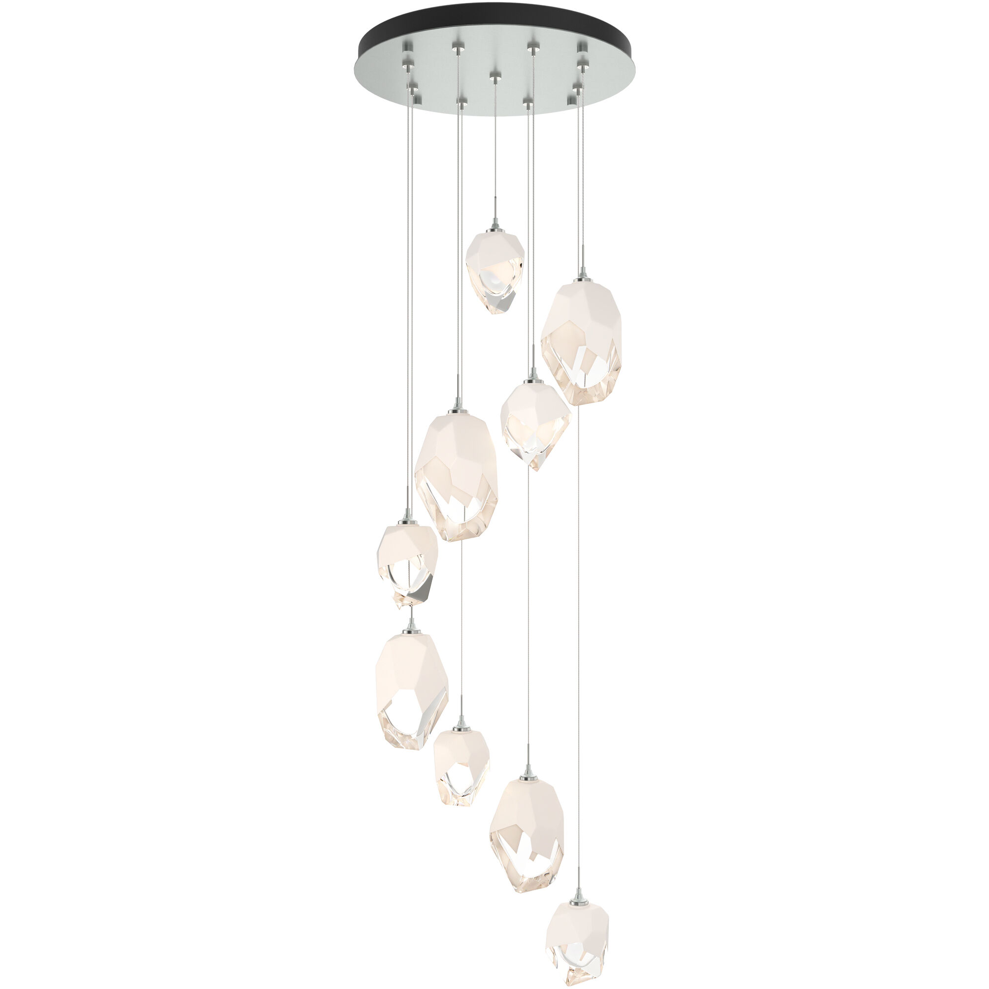 Chrysalis 9 Light 20.5 inch Vintage Platinum Pendant Ceiling Light in White Crystal
