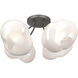 Ume 4 Light 15.2 inch Natural Iron Semi-Flush Ceiling Light in Frosted