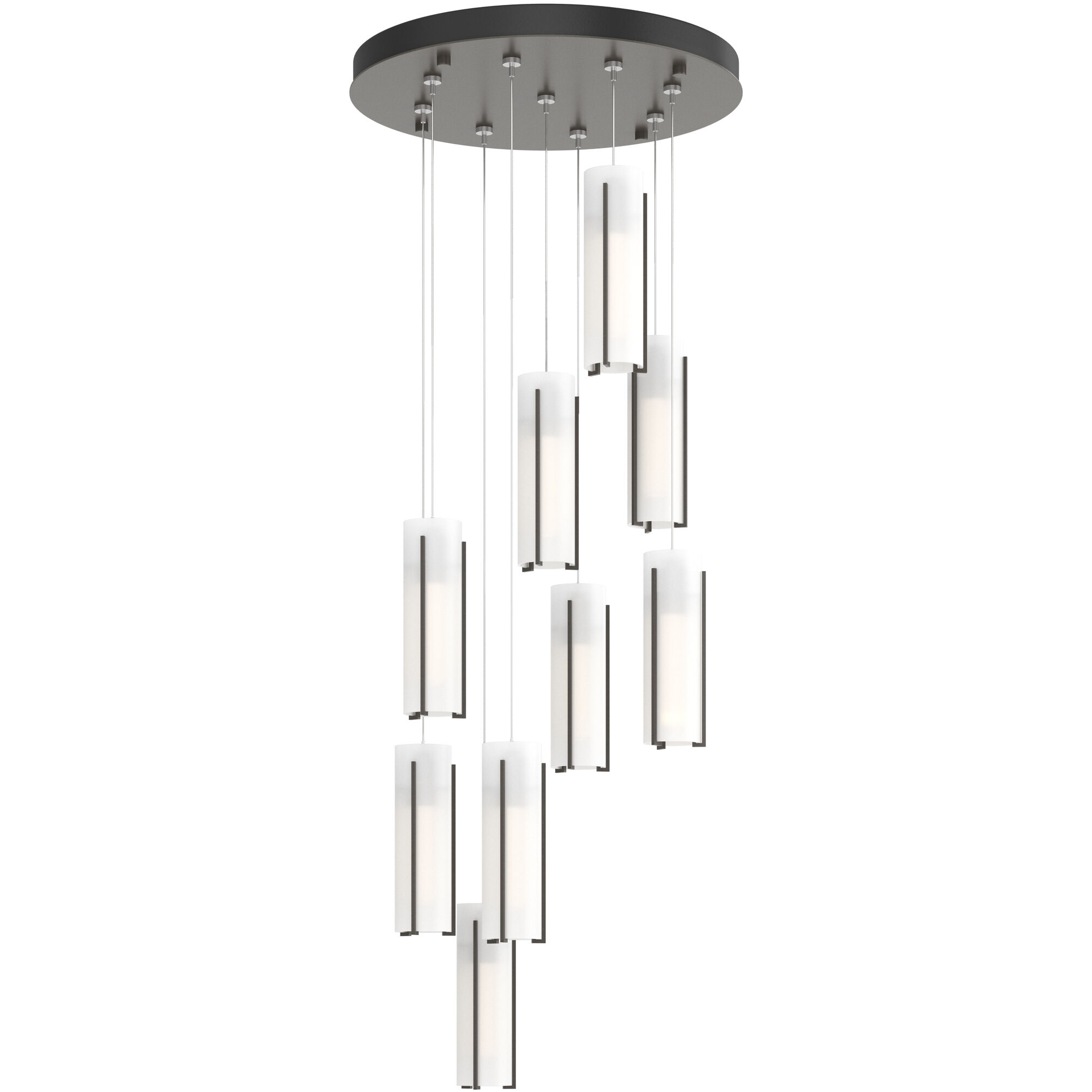 Exos Glass 9 Light 20.5 inch Dark Smoke Pendant Ceiling Light in Opal, Round
