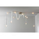 Art & Alchemy SNAPS LED 86.5 inch White Pendant Ceiling Light in Chestnut Leather with Alabaster, Large