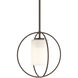 Rhythm 1 Light 11.3 inch Bronze Mini Pendant Ceiling Light in Opal