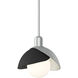 Brooklyn 1 Light 9.4 inch Vintage Platinum and Black Mini Pendant Ceiling Light in Vintage Platinum/Black
