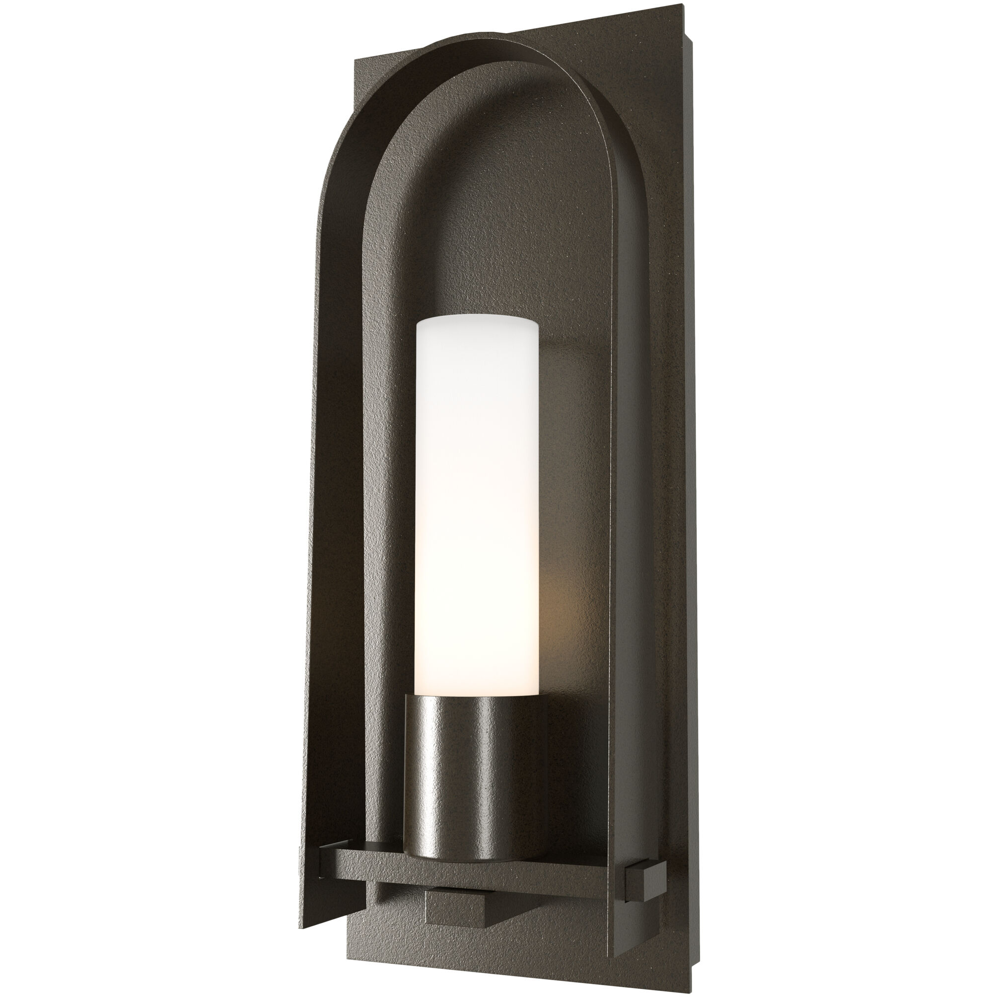 Triomphe 1 Light 16 inch Oil Rubbed Bronze Outdoor Sconce in Opal, Small