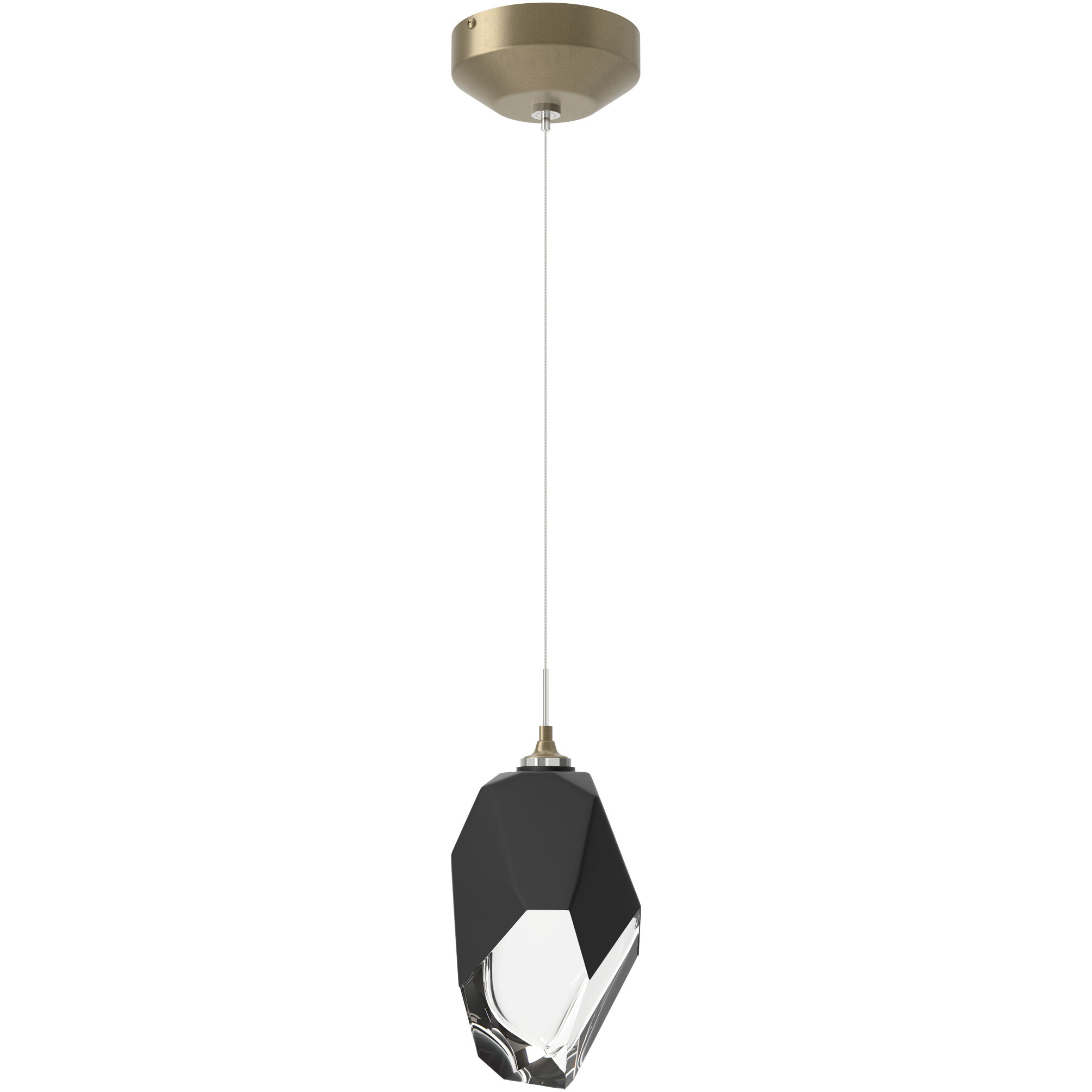 Chrysalis 1 Light 6.1 inch Soft Gold Mini Pendant Ceiling Light in Black Crystal, Large