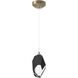 Chrysalis 1 Light 6.1 inch Soft Gold Mini Pendant Ceiling Light in Black Crystal, Large