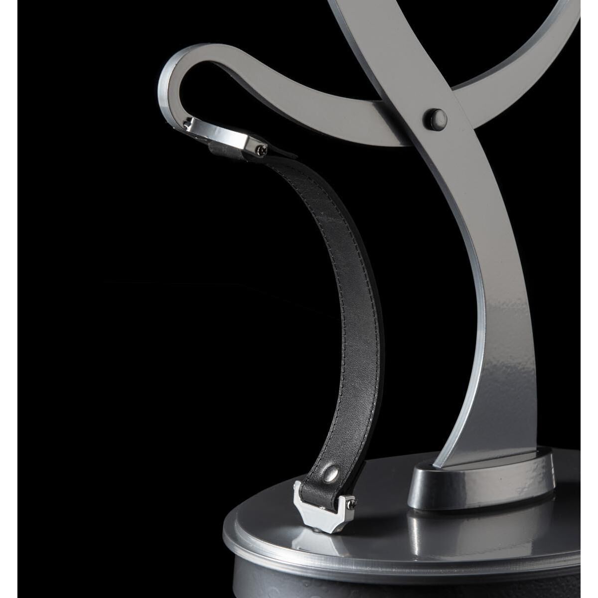 Pression 24.5 inch 4.3 watt Sterling Table Lamp Portable Light in Leather Black, Crackle